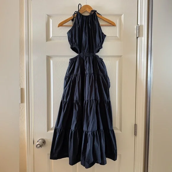 J. Crew Harbour Side-Cutout Dress in Black Size XS Petite - Picture 3 of 7